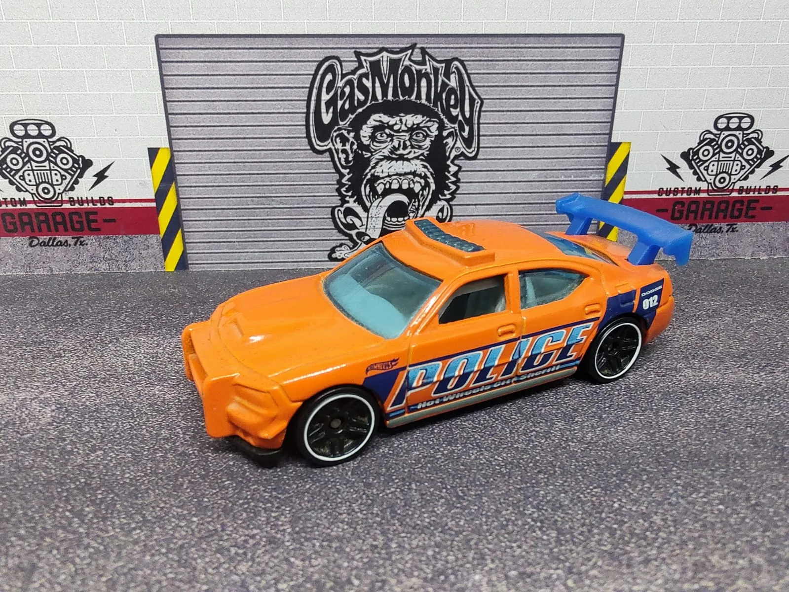 Dodge Charger Drift — naranja y azul, POLICE