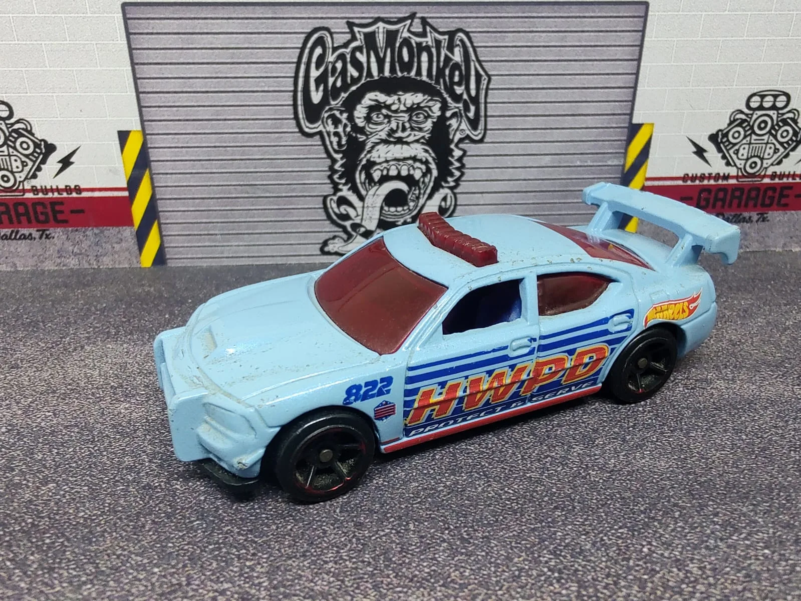 Dodge Charger Drift — celeste, decoración naranja HWPD