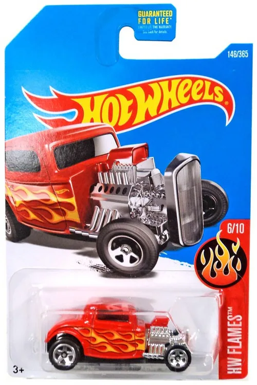 '32 Ford rojo con llamas — imagen de referencia