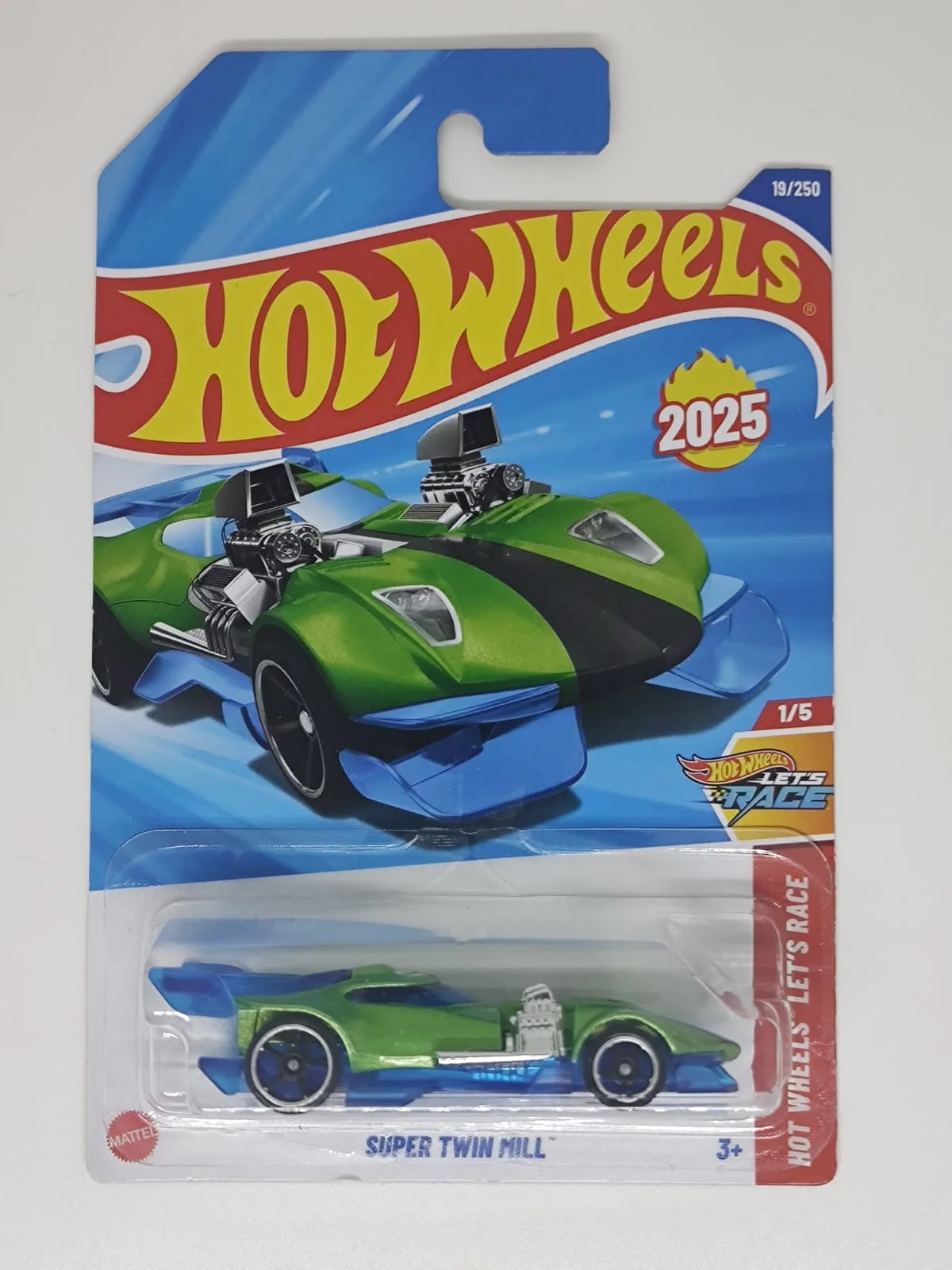 Super Twin Mill — verde y azul con dos motores cromados