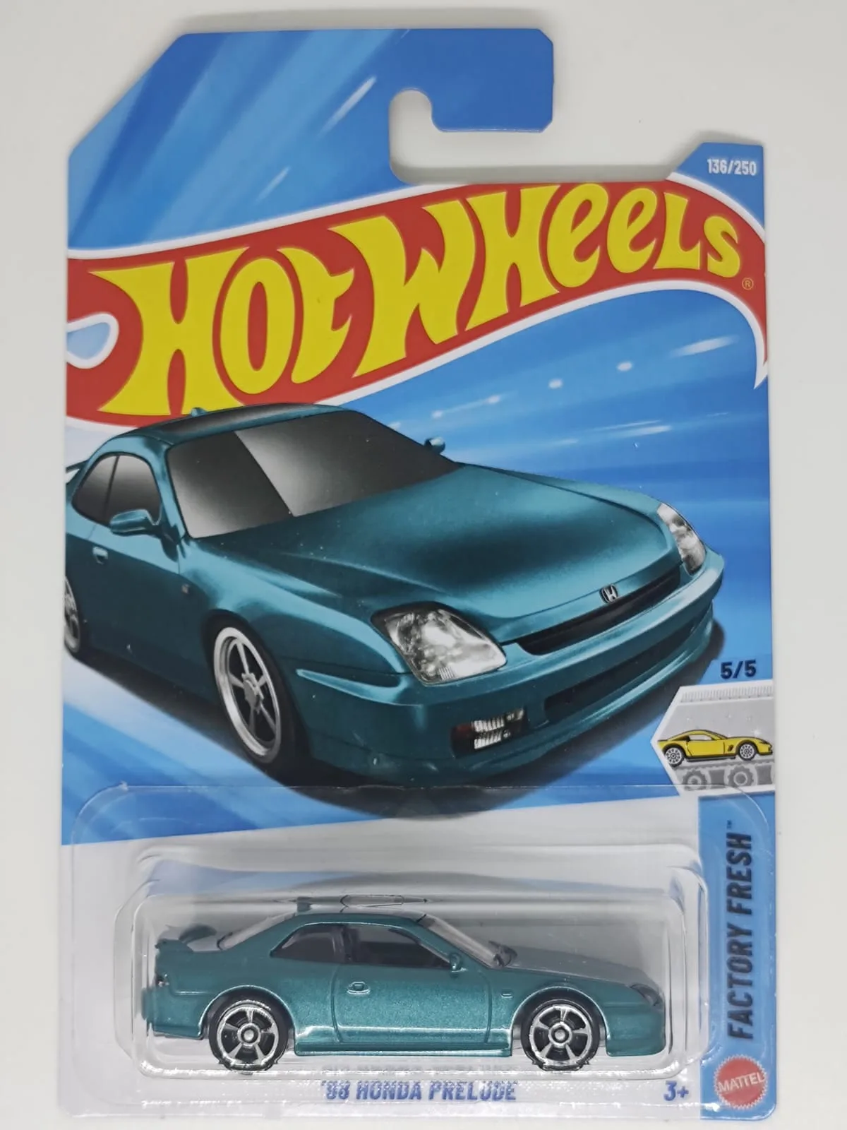 ’98 Honda Prelude — verde azulado; en blíster